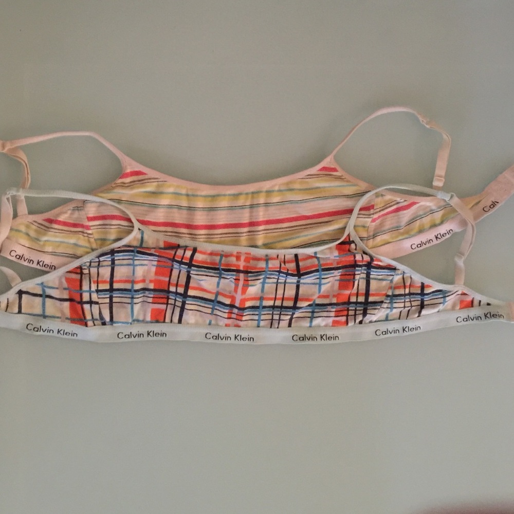 Vintage Striped Checkered Calvin Klein Bralets
